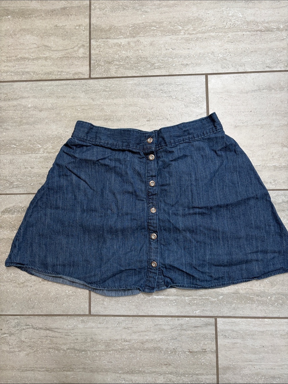 Merona Dark Blue Button-Front Denim Skater Skirt